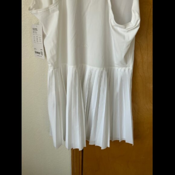 ❤️3/$12 Athleta size XL White Match Point Pleated Dress. New with tags - Picture 6 of 8